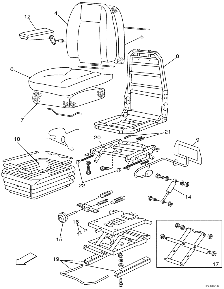 Схема запчастей Case CX800 - (09-030-00[01]) - SEAT MECHANICAL (09) - CHASSIS