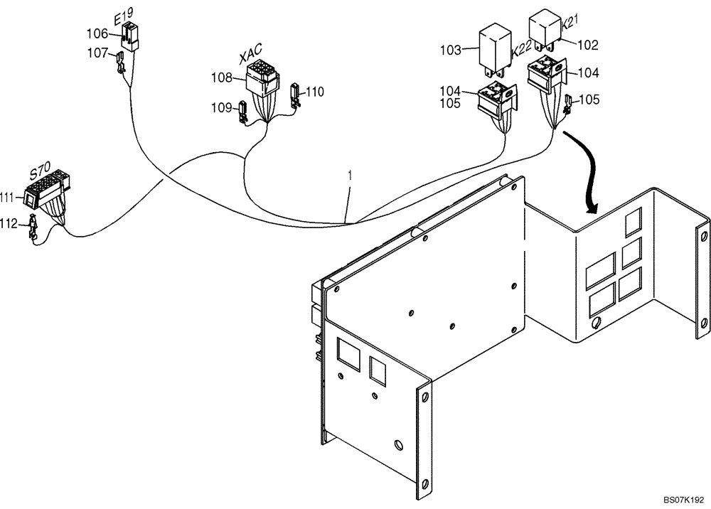 Схема запчастей Case 221E - (32.273[2990471000]) - AIR CONDITION CABLE HARNESS (55) - ELECTRICAL SYSTEMS