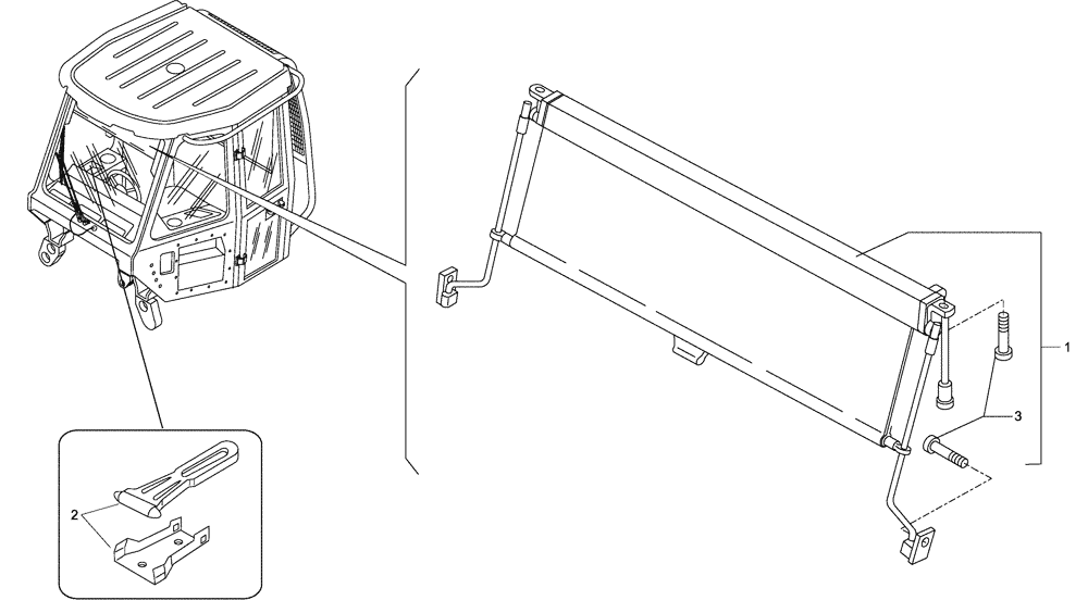 Схема запчастей Case 340 - (51A00001289[001]) - DRIVER CAB - ACCESSORIES - SUN VISOR (87365951) (10) - Cab/Cowlings