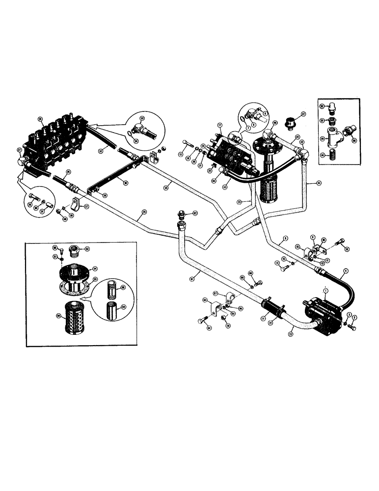 Схема запчастей Case 420B - (164) - BACKHOE PRIMARY HYDRAULIC SYSTEM (07) - HYDRAULIC SYSTEM