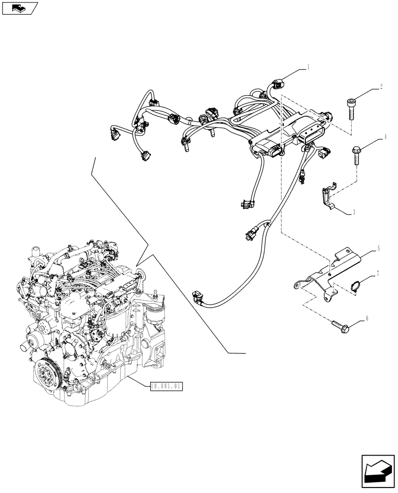 Схема запчастей Case F5HFL413B A002 - (55.100.05[UP TO]) - MOTOR ELECTRIC INSTALLATION (504388075) (55) - ELECTRICAL SYSTEMS