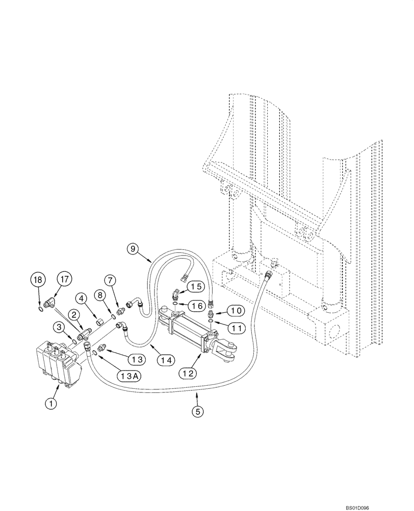 Схема запчастей Case 586G - (08-03) - HYDRAULICS - SIDE SHIFT (08) - HYDRAULICS