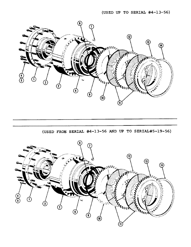 Схема запчастей Case 600 - (074) - TRANSMISSION INSTALLATION, HYDRAULIC CLUTCH PARTS (03) - TRANSMISSION