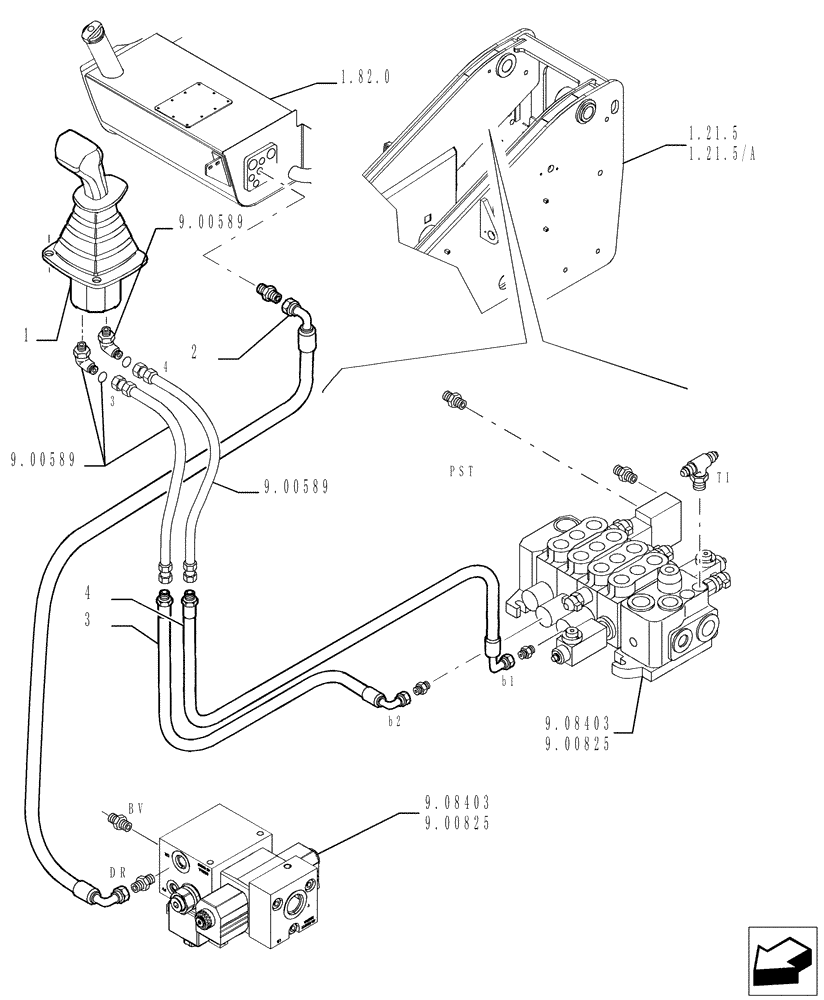 Схема запчастей Case TX742 - (1.10.3[01]) - MAIN HYDRAULIC CONTROL - VERSION (02) (35) - HYDRAULIC SYSTEMS