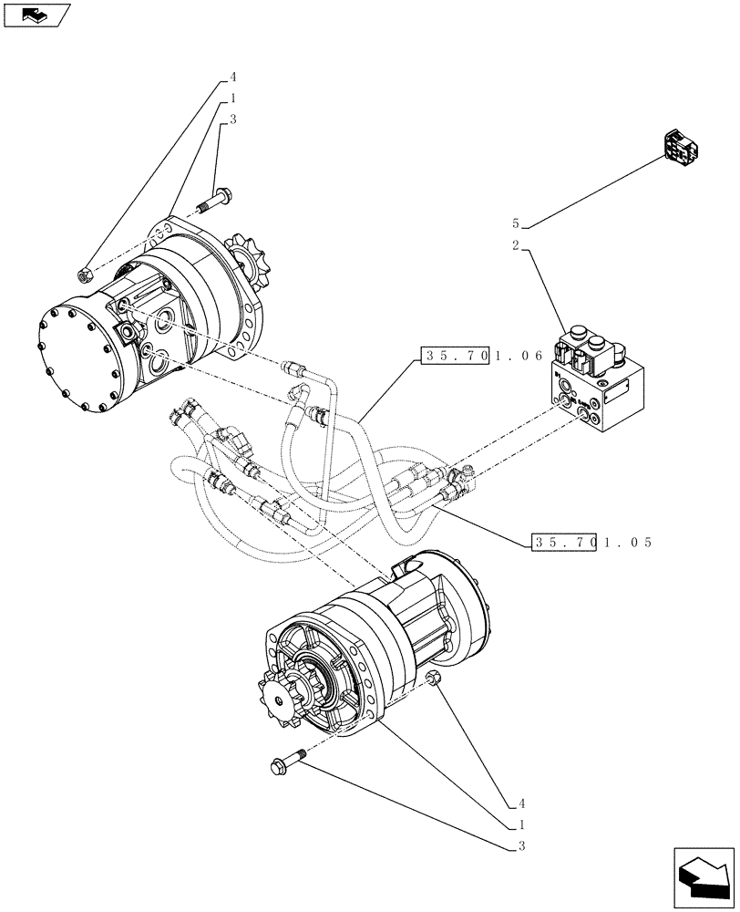 Схема запчастей Case SR175 - (35.353.AC[07]) - TRAVEL SPEED 2SPD (SR175,SV185) (35) - HYDRAULIC SYSTEMS