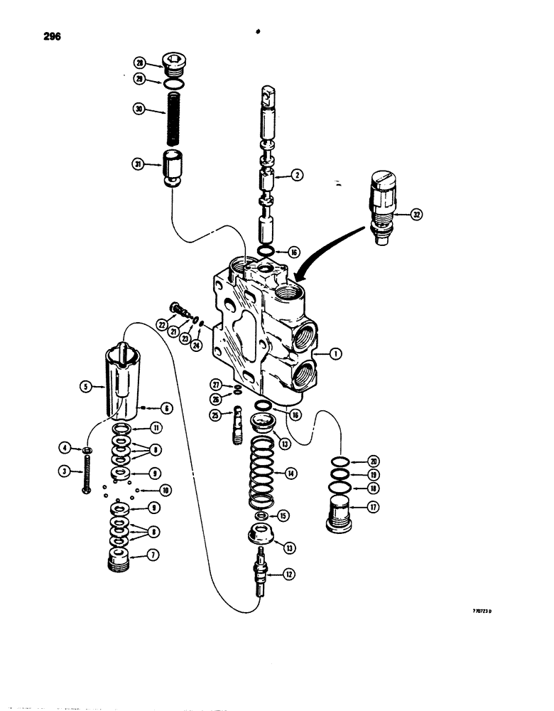 Схема запчастей Case 850B - (296) - R30153 DOZER LIFT SECTION (07) - HYDRAULIC SYSTEM