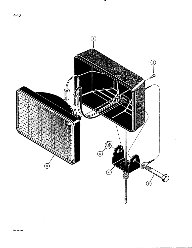 Схема запчастей Case 455C - (4-40) - HALOGEN LAMP ASSEMBLY, IF USED (04) - ELECTRICAL SYSTEMS