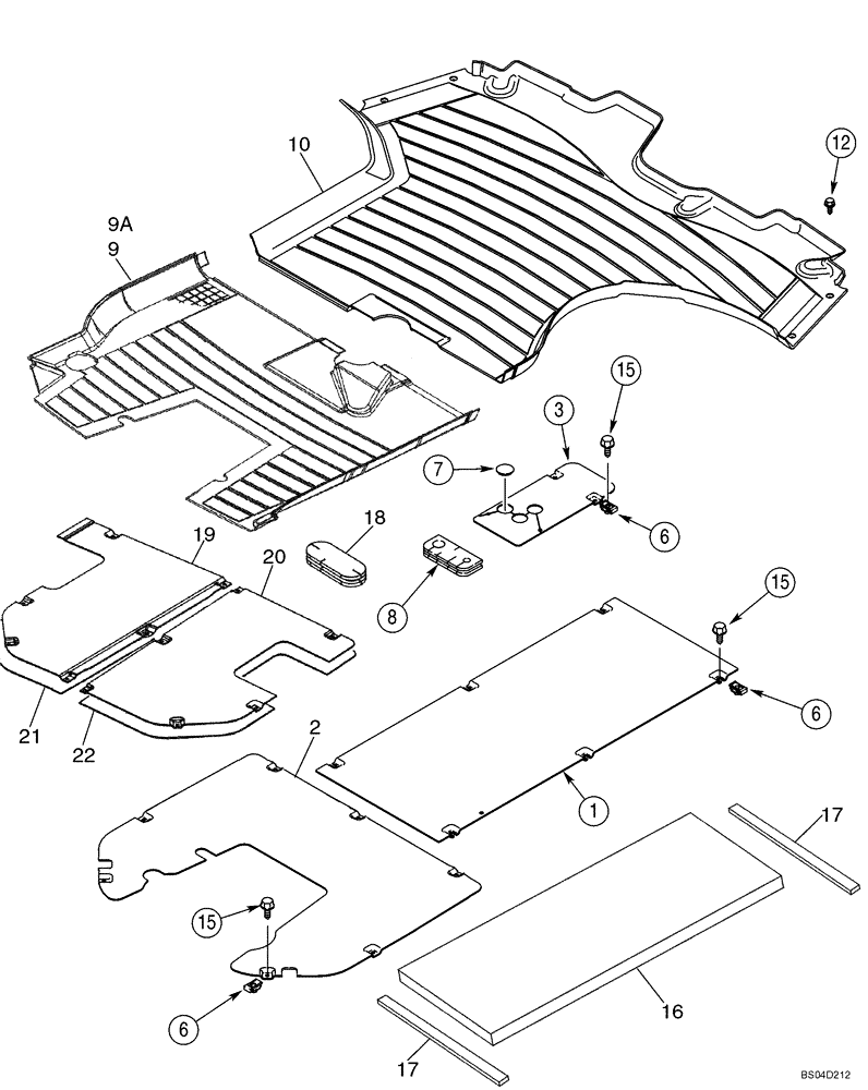 Схема запчастей Case 590SM - (09-40) - PLATES, FLOOR - FLOORMATS (09) - CHASSIS/ATTACHMENTS