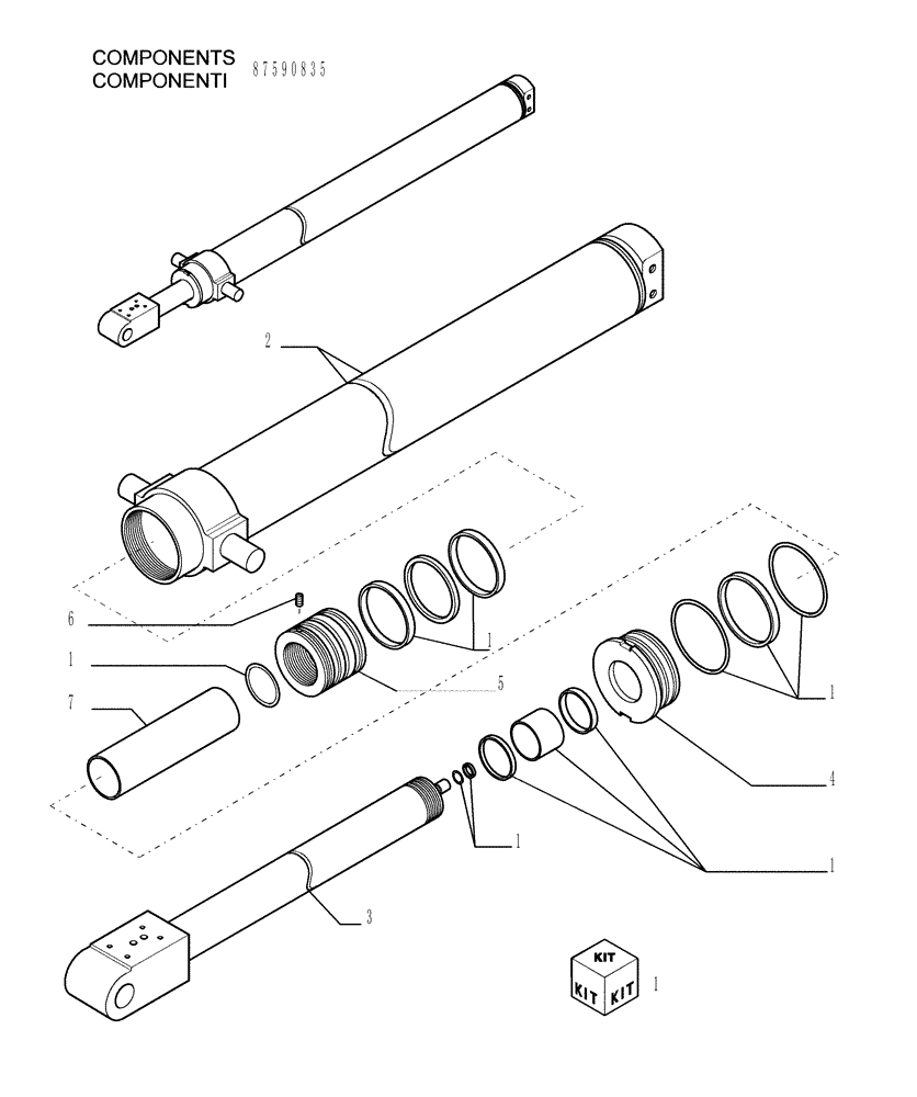 Схема запчастей Case TX842 - (9.80092A[08]) - ARM FOR 4 FUNCTIONS (42 FEET) - OPTIONAL CODE 749027351 (83) - TELESCOPIC SINGLE ARM