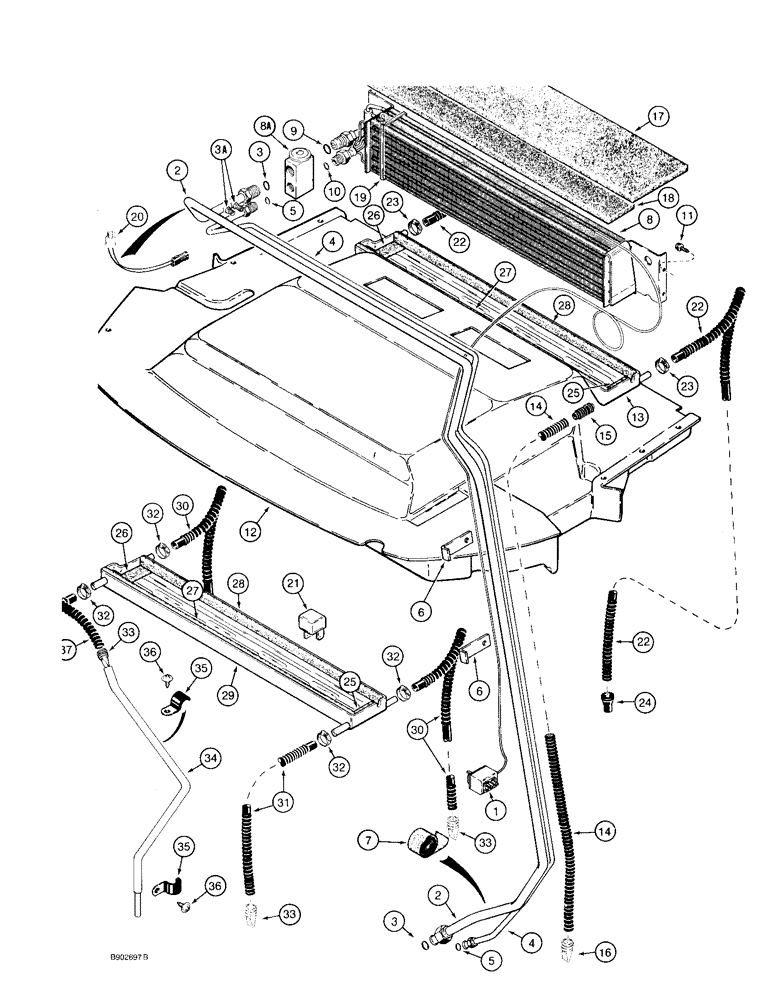 Схема запчастей Case 580SK - (9-156) - CAB AIR CONDITIONER (09) - CHASSIS/ATTACHMENTS