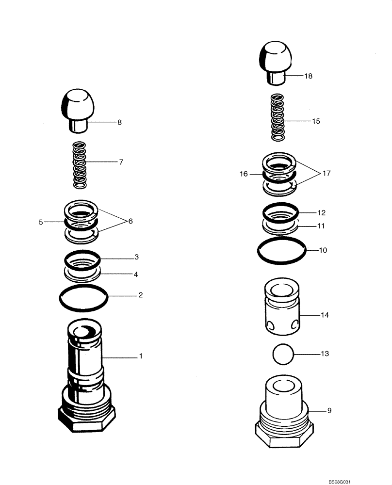 Схема запчастей Case 850L - (08-22) - VALVE ASSY, CHECK - VALVE ASSY, ANTI-CAVITATION (08) - HYDRAULICS