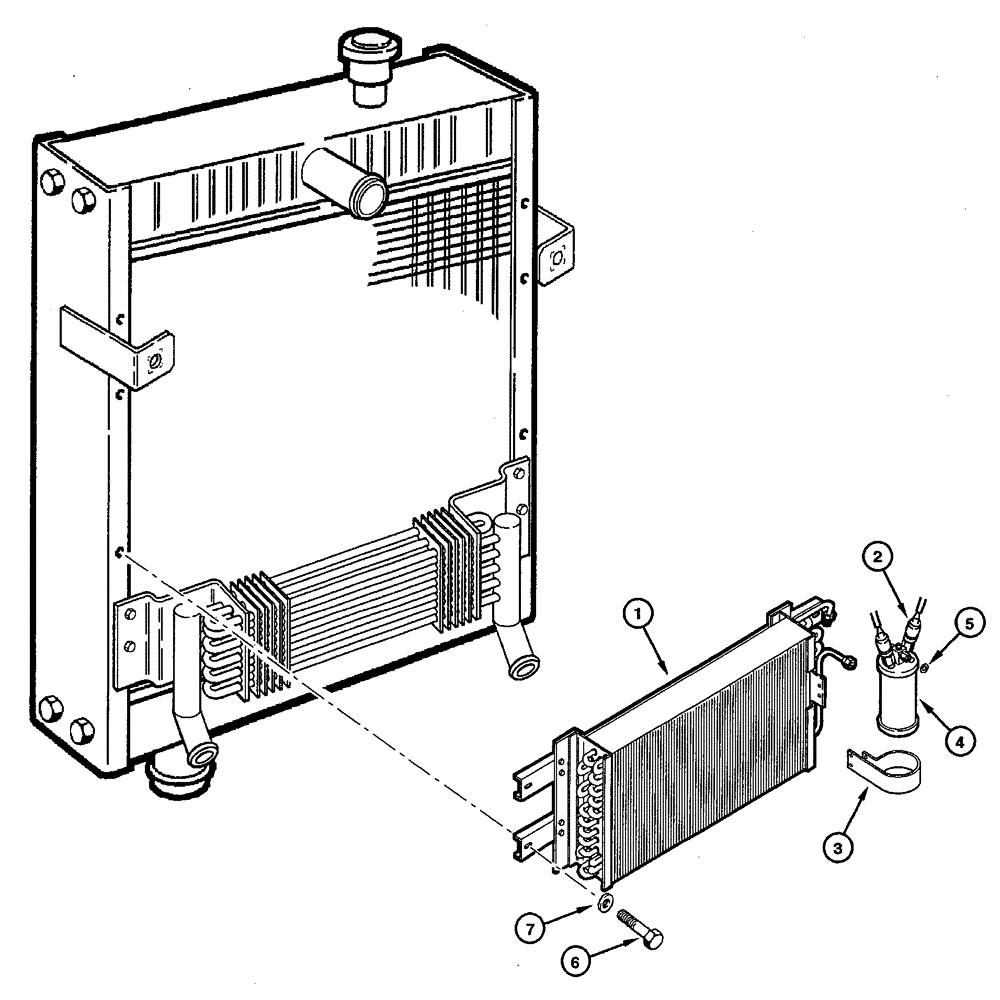 Схема запчастей Case 845 - (09.38[00]) - AIR CONDITIONING - CONDENSER MOUNTING (09) - CHASSIS