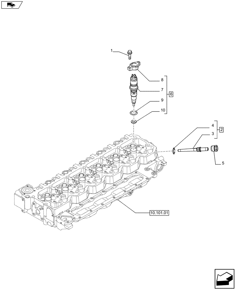 Схема запчастей Case F4DFE613B A004 - (10.218.02) - INJECTION EQUIPMENT - INJECTOR (10) - ENGINE