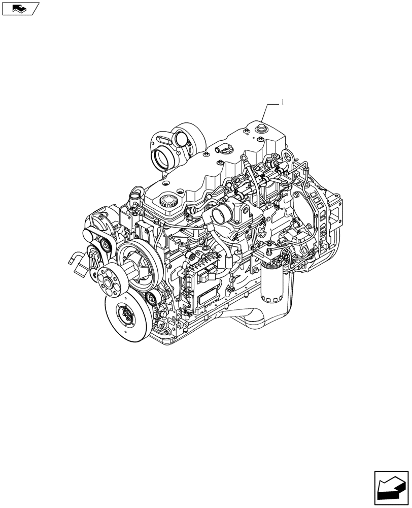 Схема запчастей Case F4HFE613S A002 - (10.001.01) - ENGINE ASSY (YN02P00080P1) (10) - ENGINE