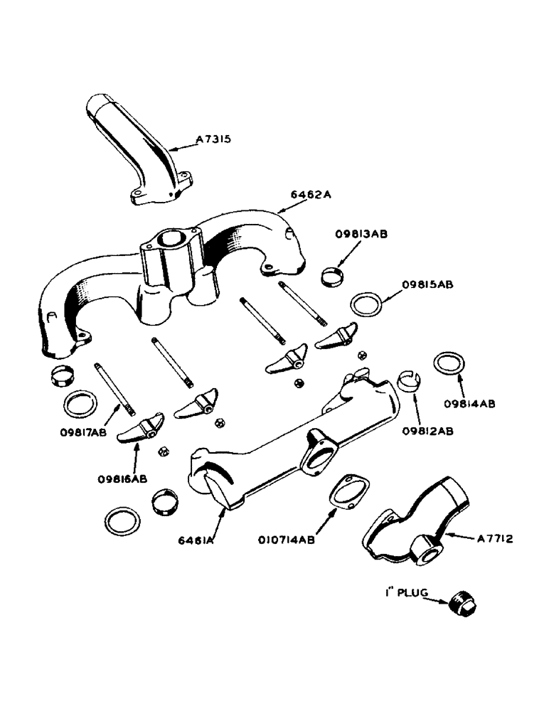 Схема запчастей Case 420 - (042) - POWRCEL DIESEL ENGINE, INTAKE AND EXHAUST MANIFOLD (10) - ENGINE