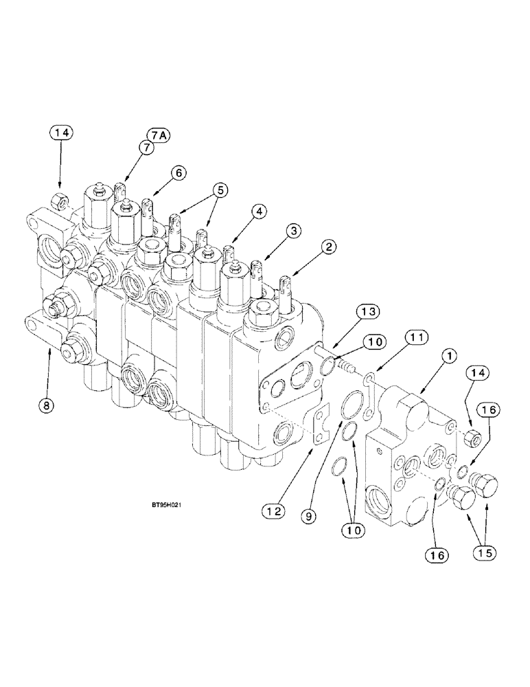 Схема запчастей Case 570LXT - (8-090) - BACKHOE CONTROL VALVES, MODELS W/ EXTENDABLE DIPPER, WITH AUXILIARY HYDRAULICS (08) - HYDRAULICS