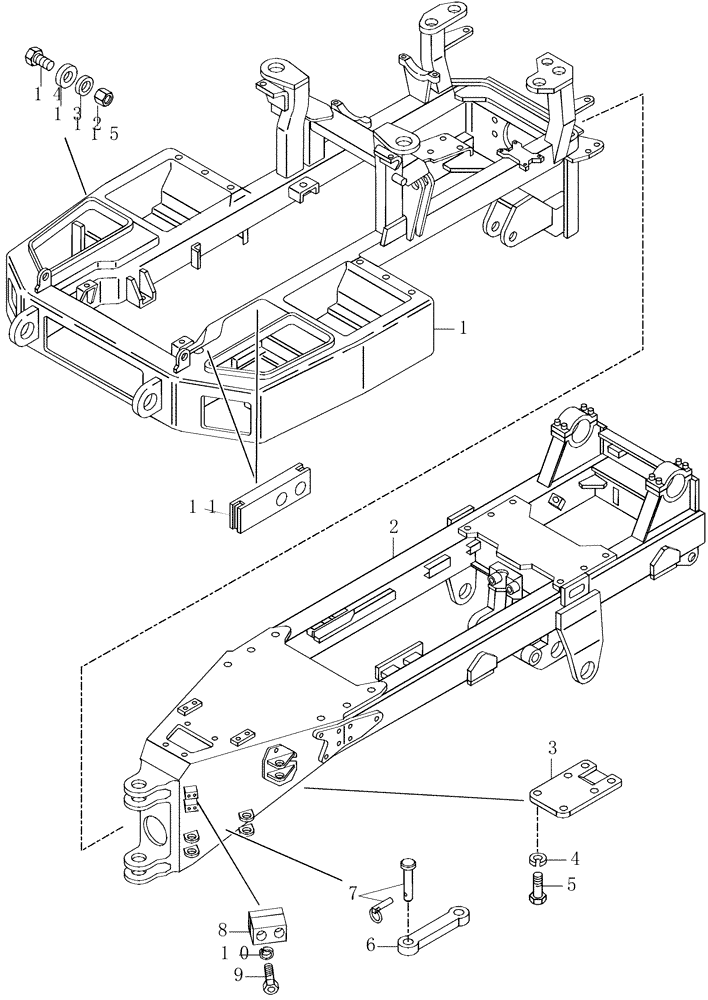 Схема запчастей Case 325 - (3.457/1[01A]) - FRAME (09) - Implement / Hydraulics / Frame / Brakes