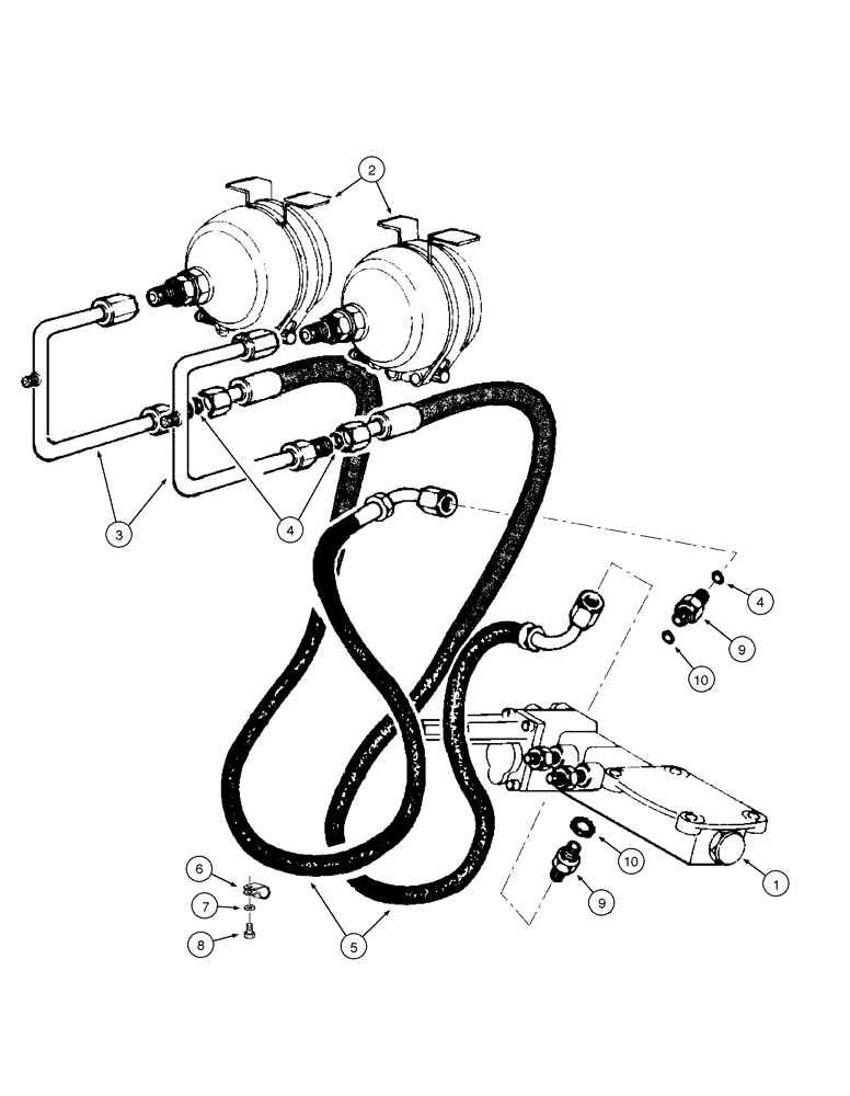 Схема запчастей Case 885 - (07-18[01]) - EMERGENCY BRAKE SYSTEM - ASSEMBLY (07) - BRAKES