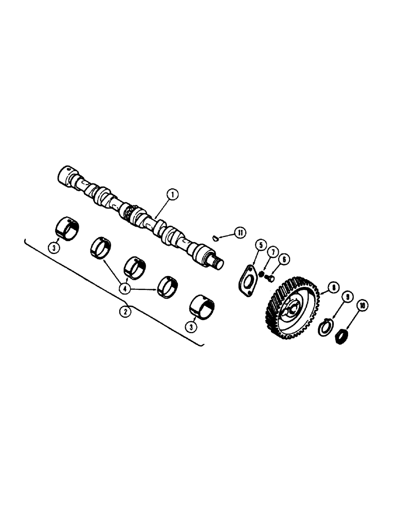 Схема запчастей Case 1700-SERIES - (039A) - CAMSHAFT, 188 DIESEL ENGINE (10) - ENGINE