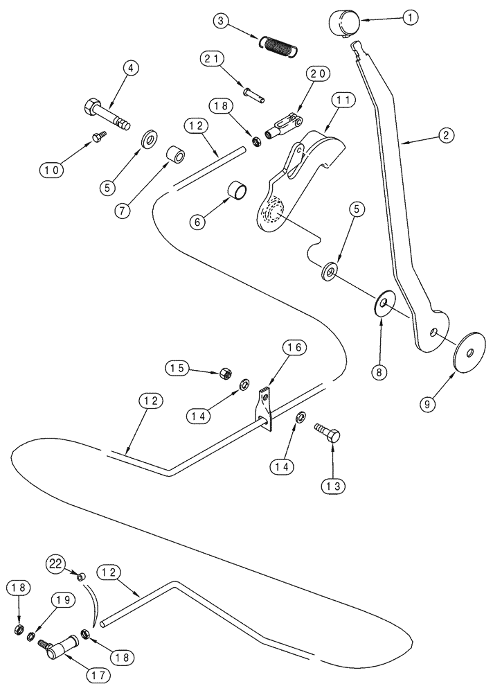 Схема запчастей Case 75XT - (03-03) - CONTROLS - THROTTLE (NORTH AMERICA) -JAF0318921 (03) - FUEL SYSTEM