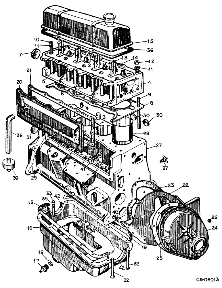 Схема запчастей Case 4140 - (12-01) - BLOCK ASSEMBLY, CHRYSLER ENGINE (04) - Drive Train