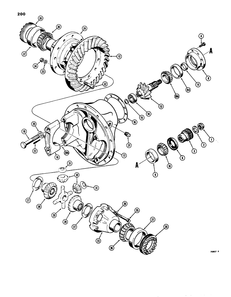 Схема запчастей Case 680E - (200) - L73817 AND L100707 REAR AXLE, DIFFERENTIAL, FIND ROCKWELL (27) - REAR AXLE SYSTEM