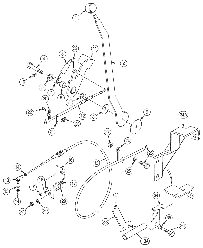 Схема запчастей Case 95XT - (03-04) - THROTTLE CONTROLS (EUROPE) (03) - FUEL SYSTEM