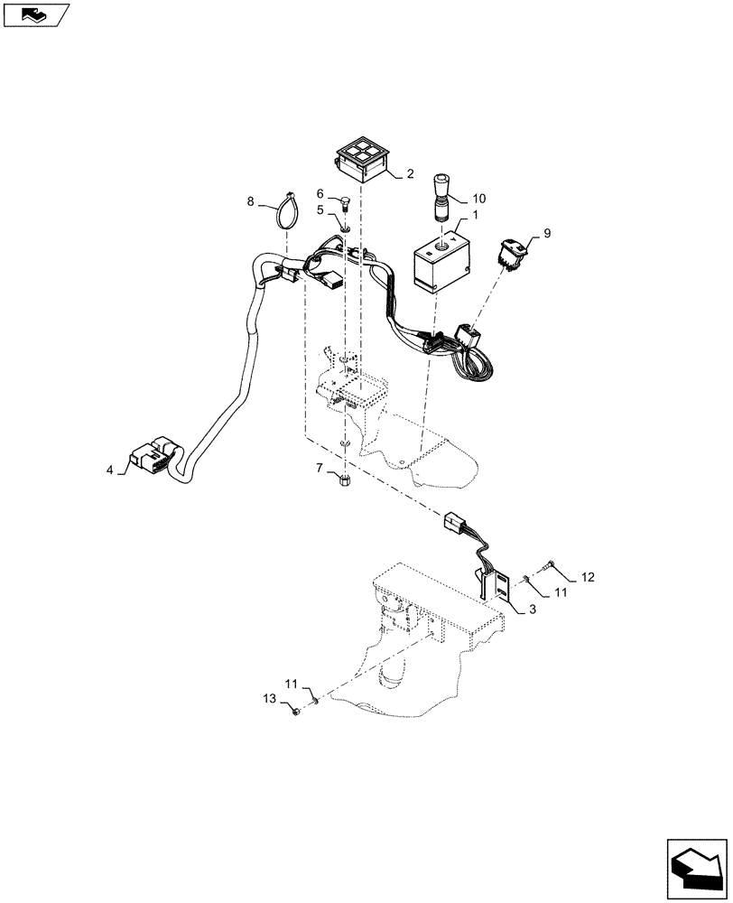 Схема запчастей Case 621F - (55.512.CL[02]) - JOYSTICK STEERING, JOYSTICK CONTROL AND HARNESS (55) - ELECTRICAL SYSTEMS