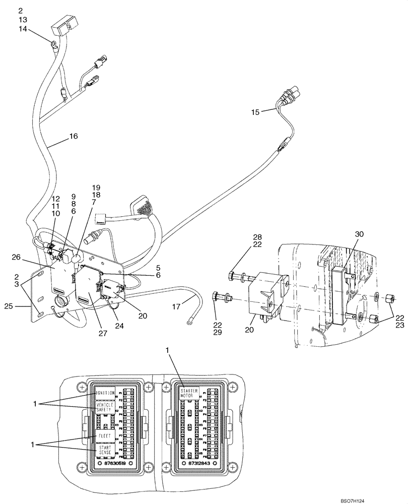 Схема запчастей Case 1150K - (04-14B) - HARNESS, CAB/CANOPY (04) - ELECTRICAL SYSTEMS