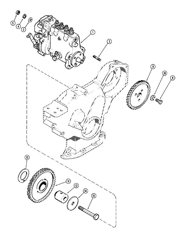 Схема запчастей Case 880 - (048) - INJECTION PUMP DRIVE, 336BDT DIESEL ENGINE (01) - ENGINE