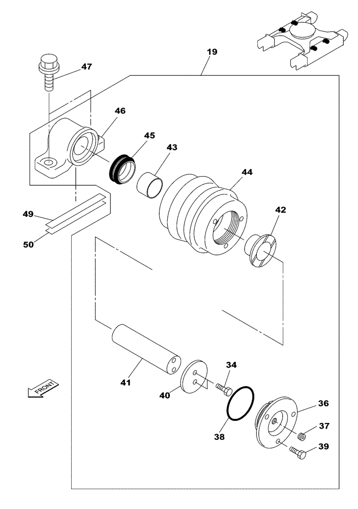 Схема запчастей Case CX235C SR - (48.138.01) - TRACK ROLLER - UPPER (48) - TRACKS & TRACK SUSPENSION