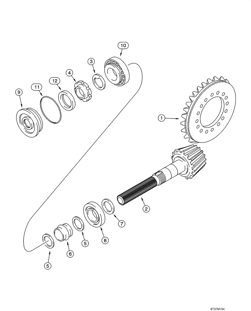 Схема запчастей Case 570MXT - (06-29) - AXLE, REAR DRIVE - RING AND PINION (06) - POWER TRAIN