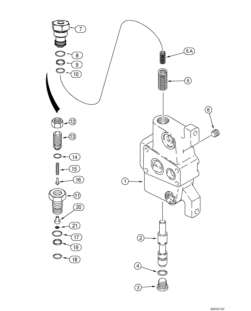 Схема запчастей Case 580SM - (08-30) - VALVE SECTION - INLET (08) - HYDRAULICS