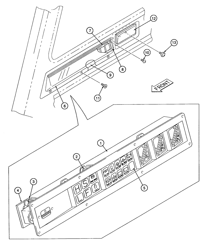 Схема запчастей Case 9040 - (4-16) - INSTRUMENT CLUSTER AND MOUNTING (04) - ELECTRICAL SYSTEMS