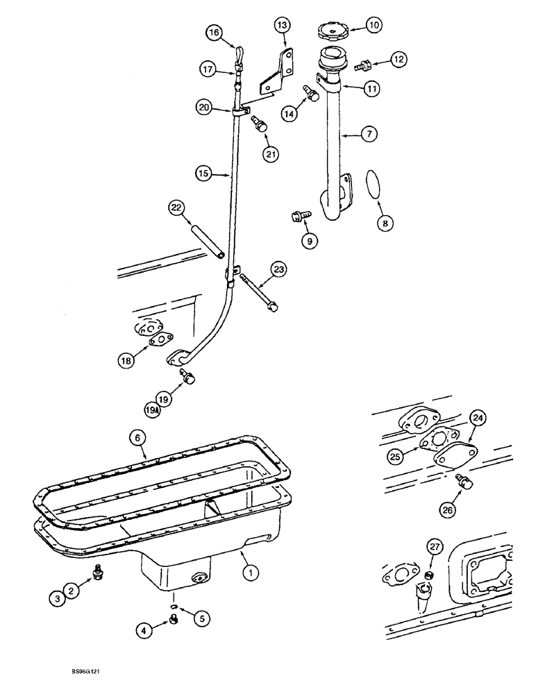 Схема запчастей Case 9060B - (2-30) - OIL PAN, FILLER AND DIPSTICK, 6D22-TC ENGINE (02) - ENGINE