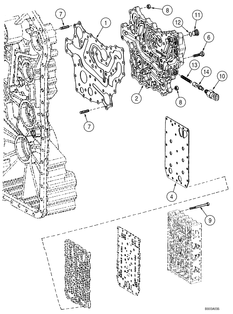 Схема запчастей Case 621D - (06-16) - TRANSMISSION - VALVE PLATES (06) - POWER TRAIN