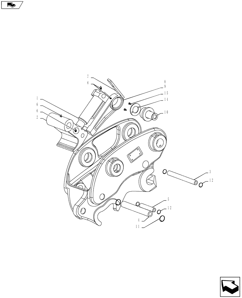 Схема запчастей Case CX210C LC - (88.100.28[01]) - QUICK COUPLER - MILLER (405487A1) (88) - ACCESSORIES