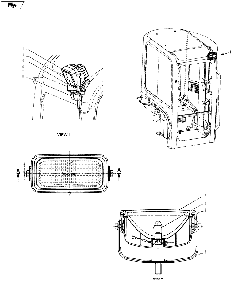 Схема запчастей Case CX55BMSR - (01-082[00]) - LIGHT INSTALL (CAB) (55) - ELECTRICAL SYSTEMS