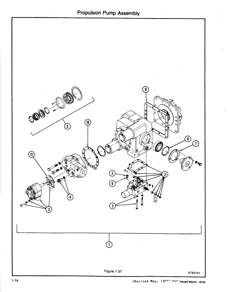 Схема запчастей Case DH7 - (1-74) - PROPULSION PUMP ASSEMBLY (35) - HYDRAULIC SYSTEMS