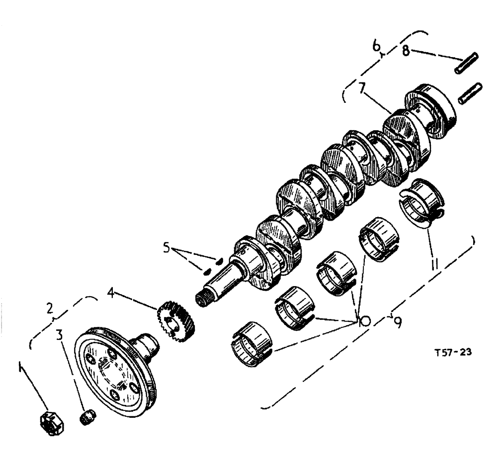 Схема запчастей Case 500 - (12-060) - CRANKSHAFT DIESEL ENGINE No Description