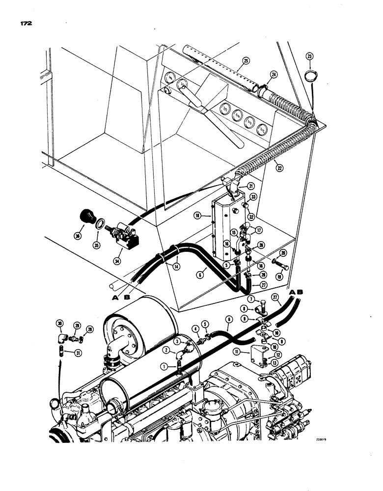 Схема запчастей Case W24 - (172) - HEATER AND DEFROSTER, SIDE MOUNTED (09) - CHASSIS