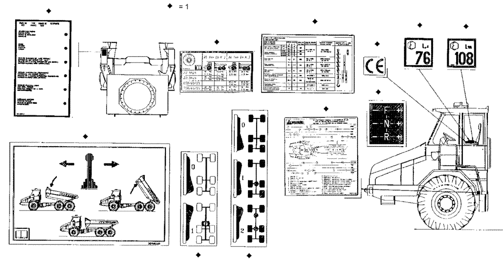 Схема запчастей Case 330 - (98A07030680[01]) - DECALS - USA TYPE - BLACK LABELS (19) - OPTIONS