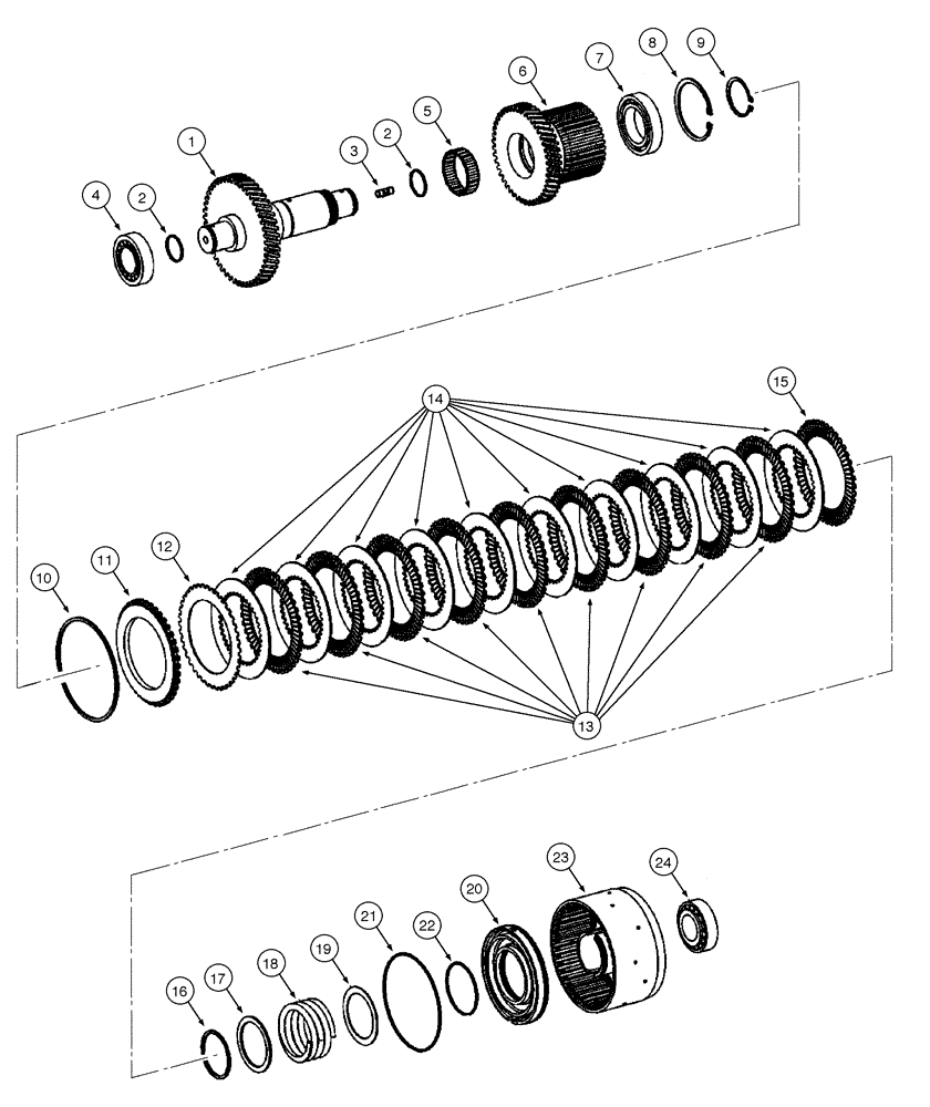 Схема запчастей Case 845 - (06-22[01]) - TRANSMISSION - REVERSE AXLE (06) - POWER TRAIN