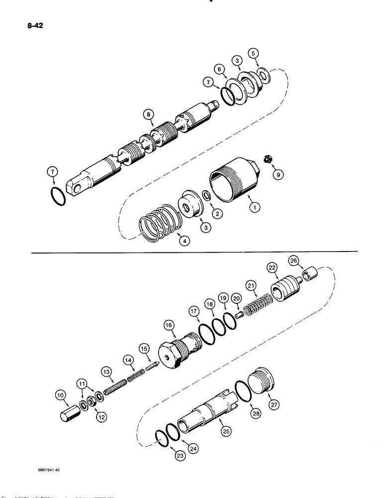 Схема запчастей Case W18B - (8-42) - VALVE COMPONENTS (08) - HYDRAULICS