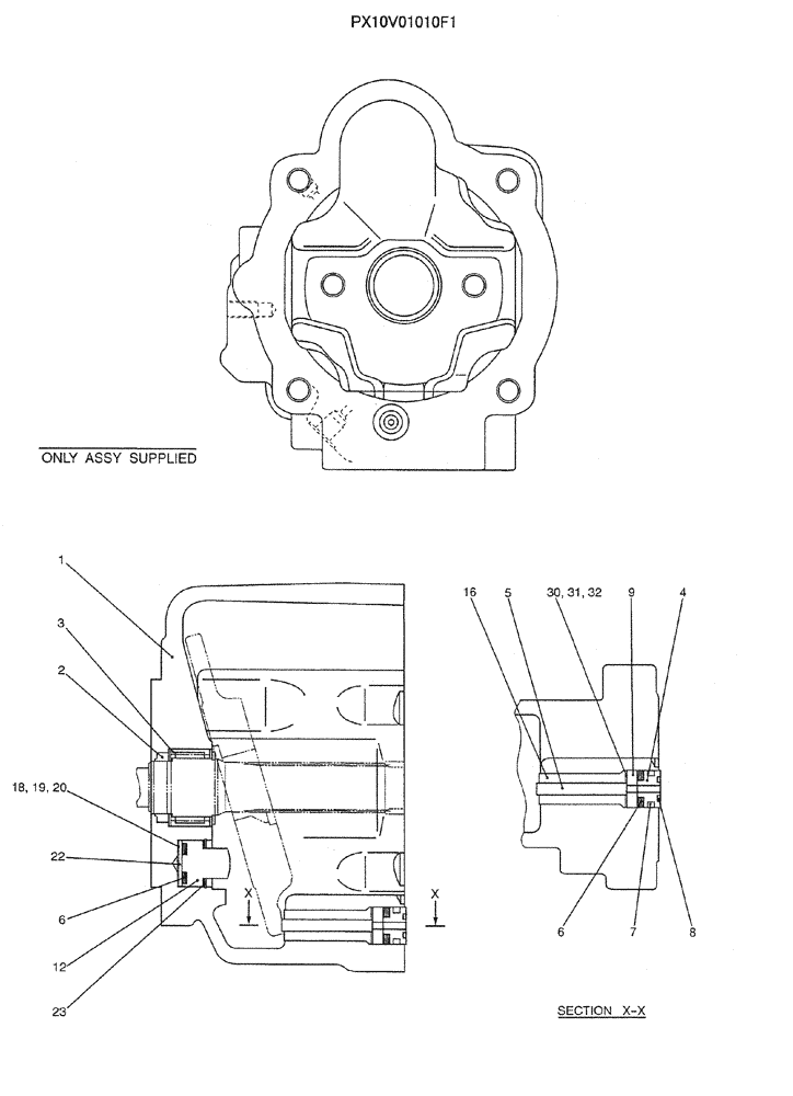 Схема запчастей Case CX31B - (07-029) - HOUSING ASSY (35) - HYDRAULIC SYSTEMS