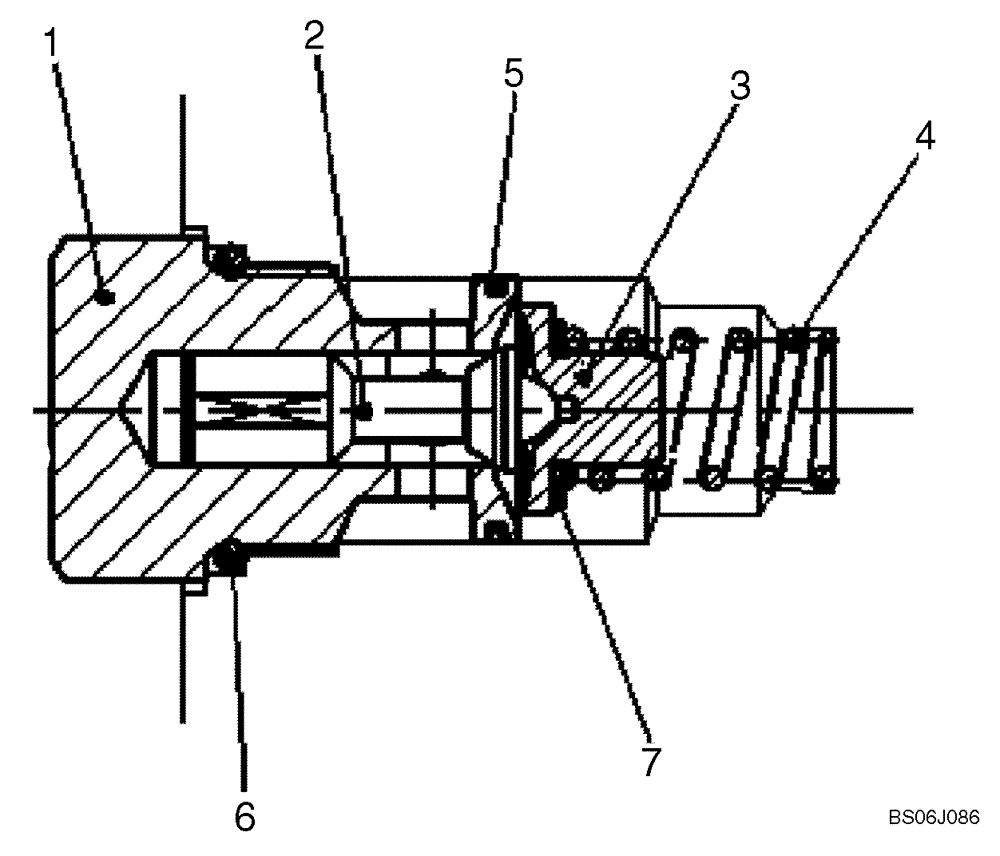 Схема запчастей Case 430 - (06-36) - PRESSURE RELIEF VALVE (06) - POWER TRAIN