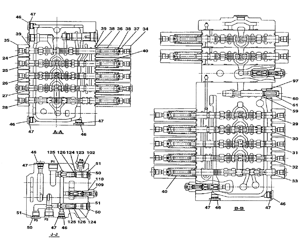 Схема запчастей Case CX75SR - (08-24[03]) - CONTROL VALVE (08) - HYDRAULICS