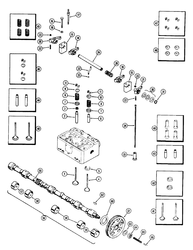 Схема запчастей Case W8C - (014) - VALVE MECHANISM AND CAMSHAFT, (401) DIESEL ENGINE (02) - ENGINE