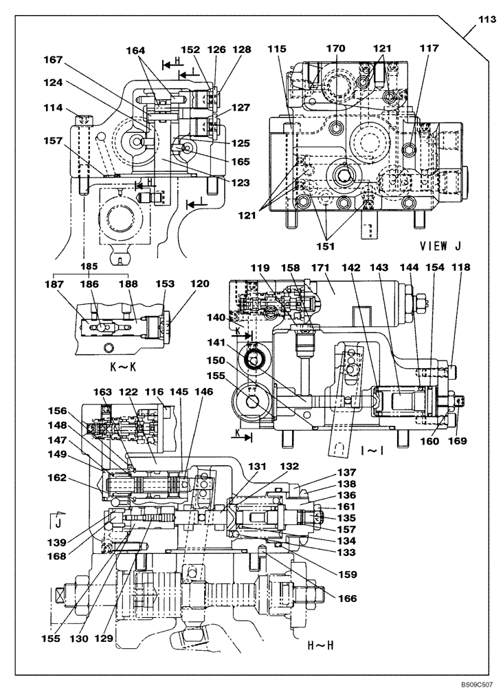 Схема запчастей Case CX130B - (08-04[03]) - HIGH PRESSURE PUMP - REGULATOR (OPTIONAL) (08) - HYDRAULICS