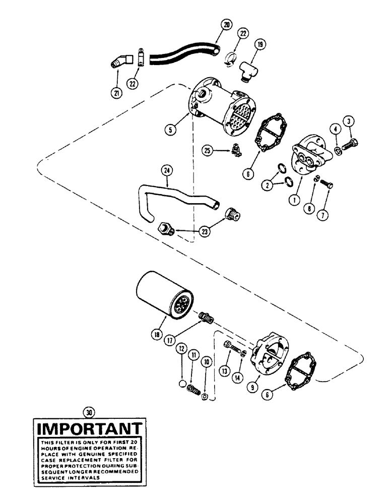 Схема запчастей Case 336B - (28) - OIL FILTER & HEAT EXCHANGER, 336BD & 336BDT DIESEL ENGINES USED PRIOR TO S/N 2530834 